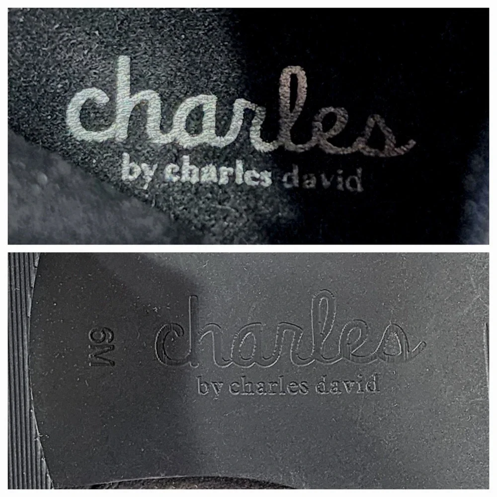 Charles by Charles David Knee High Boot sz 6M Women Guru Slouch Black Faux Suede
